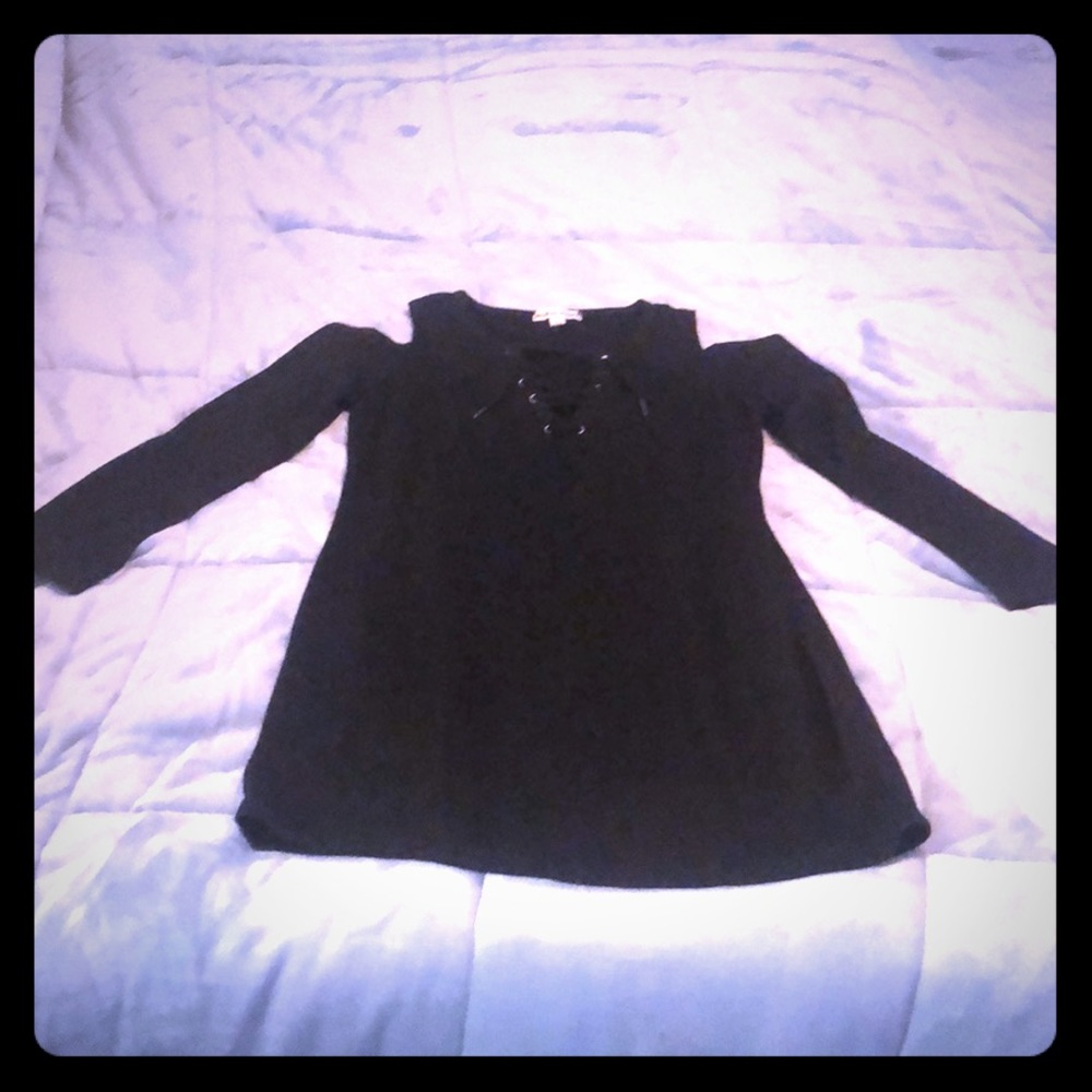 Long sleeve cold shoulder dress